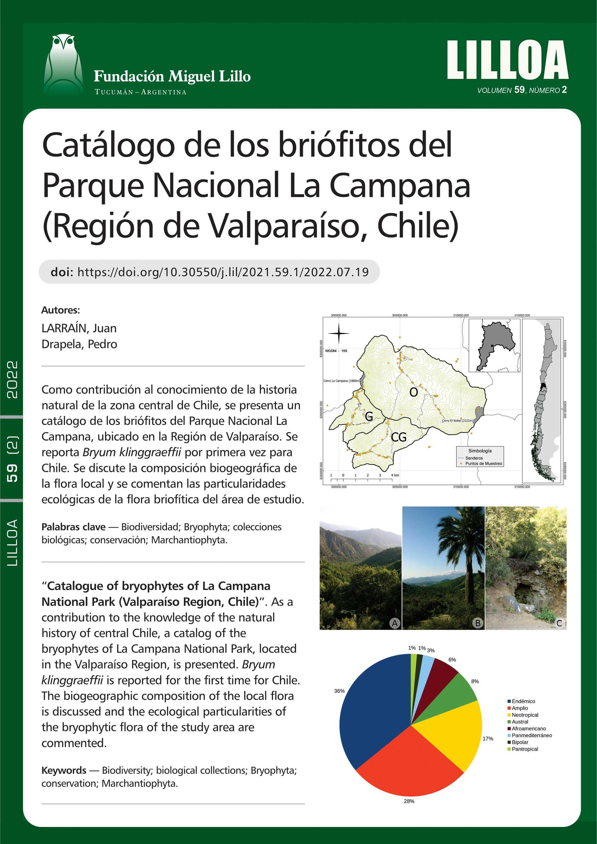 Catálogo de los briófitos del Parque Nacional La Campana