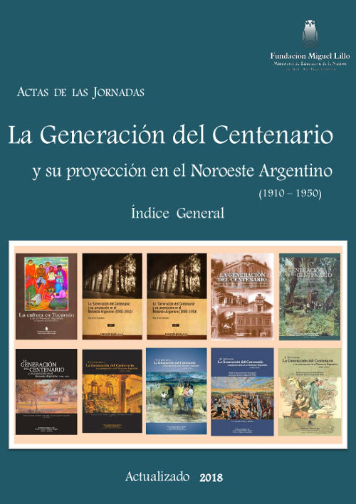 Portada índice Jornadas del Centenario