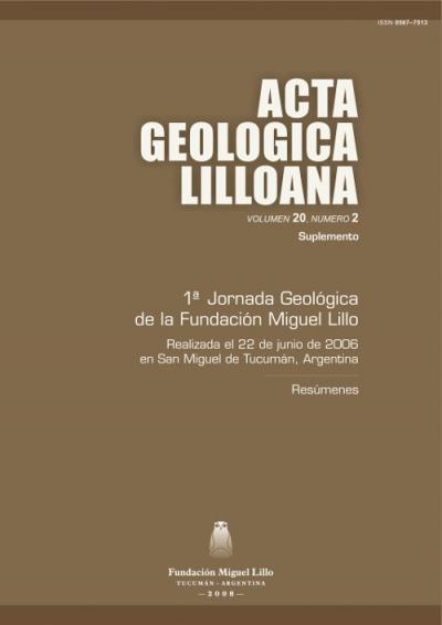 Tapa Acta Geológica Lilloana 20 (Suplemento) (2008)