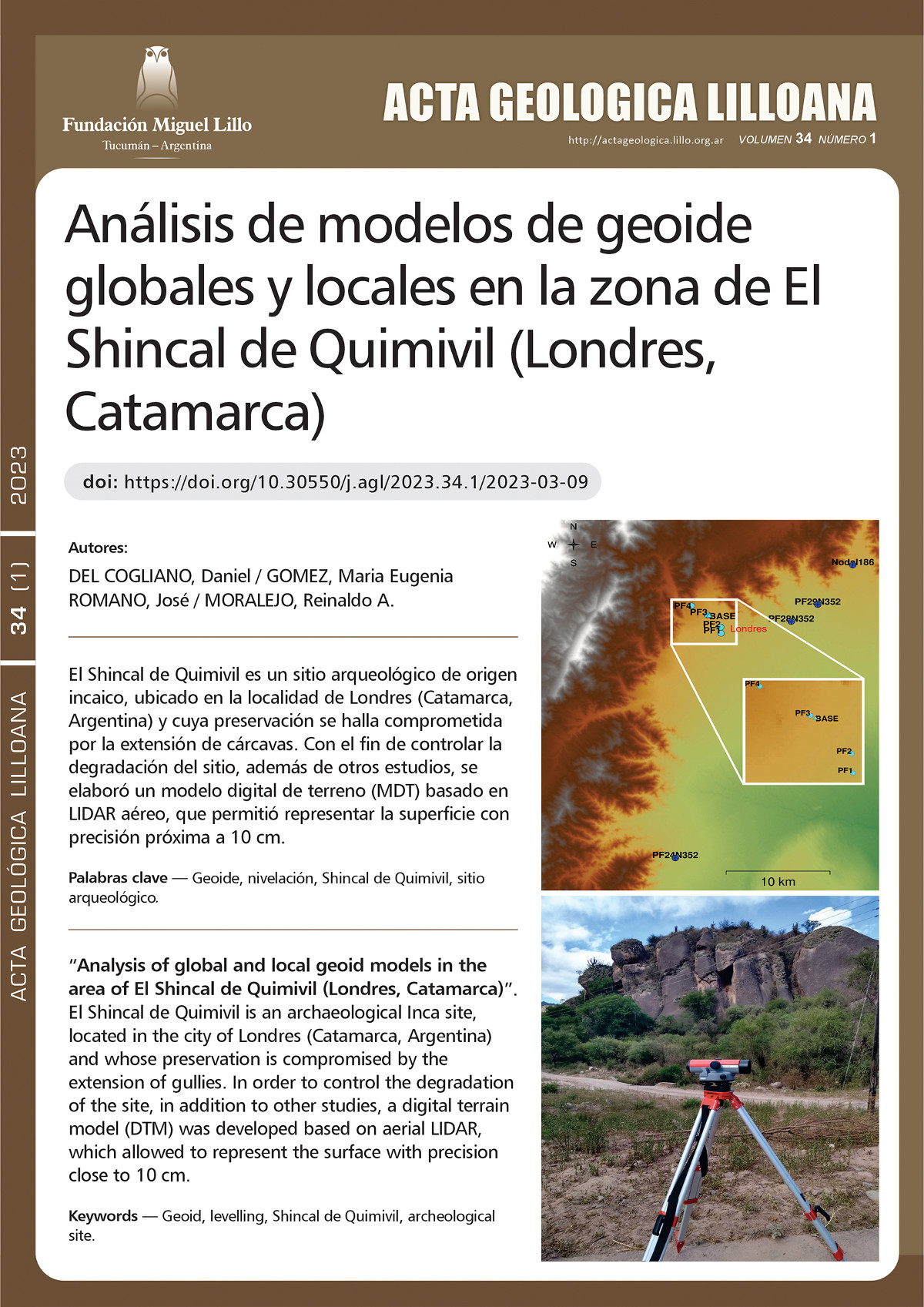 Análisis de modelos de geoide globales y locales en la zona de El Shincal de Quimivil (Londres, Catamarca)
