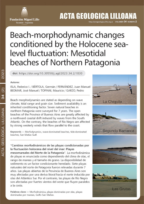 Cambios morfodinámicos de las playas condicionadas por la fluctuación holocena del nivel del mar: Playas mesomareales del Norte de la Patagonia