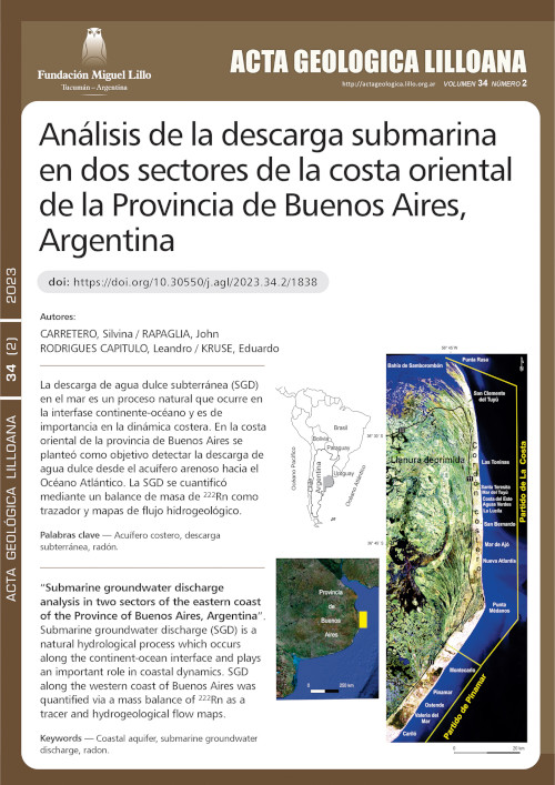 Análisis de la descarga submarina en dos sectores de la costa oriental de la Provincia de Buenos Aires, Argentina