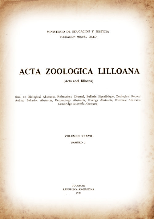 					Ver Acta Zoológica Lilloana 37 (2) (1984)
				