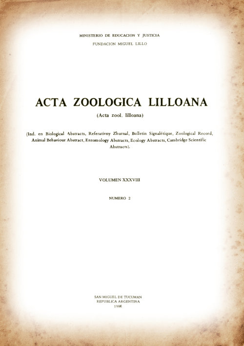					Ver Acta Zoológica Lilloana 38 (2) (1986)
				