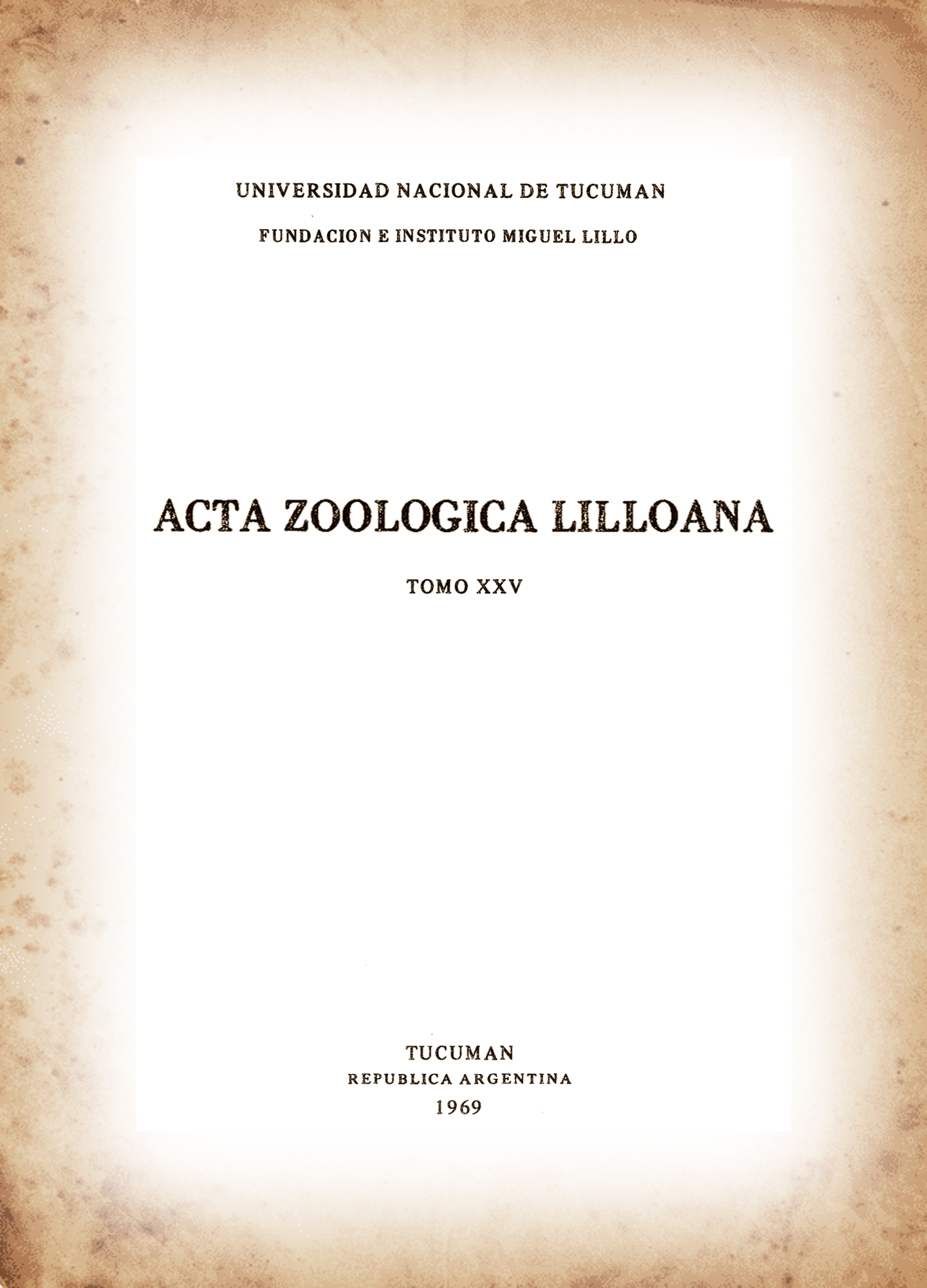 					Ver Acta Zoológica Lilloana 25 (1969)
				