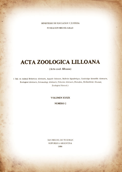 					Ver Acta Zoológica Lilloana 39 (2) (1990)
				