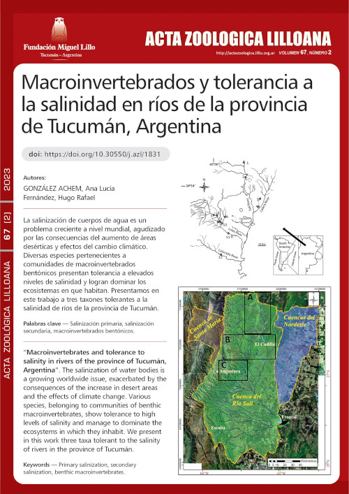 Macroinvertebrados y tolerancia a la salinidad en ríos de la provincia de Tucumán, Argentina