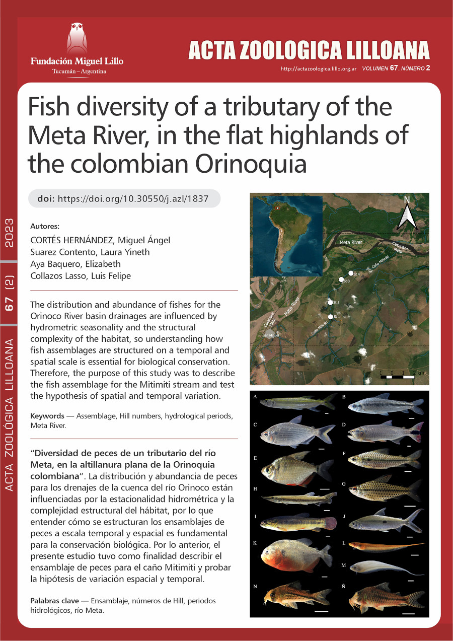 Diversidad de peces de un tributario del río Meta, en la altillanura plana de la Orinoquia colombiana