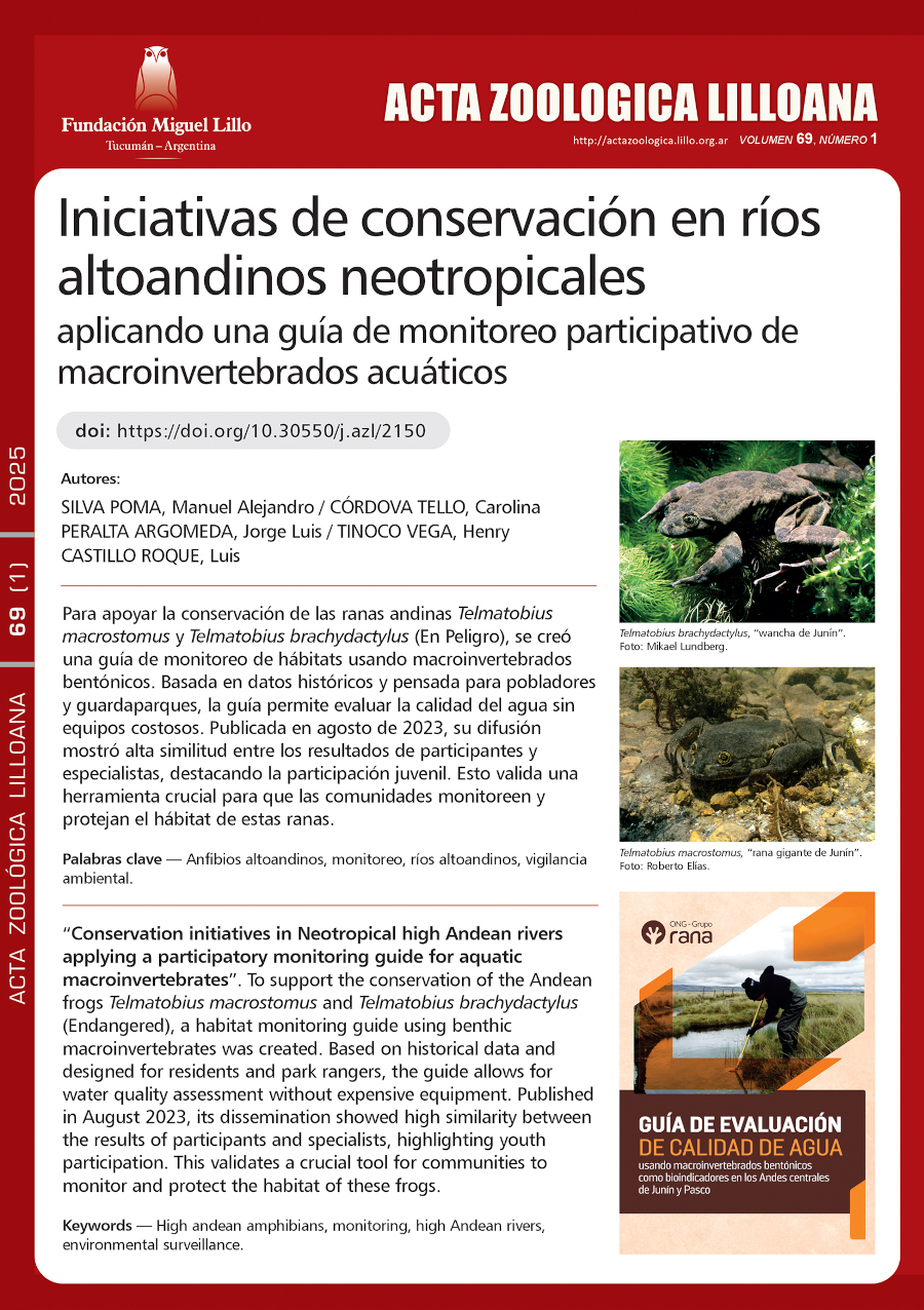 Iniciativas de conservación en ríos altoandinos neotropicales aplicando una guía de monitoreo participativo de macroinvertebrados acuáticos