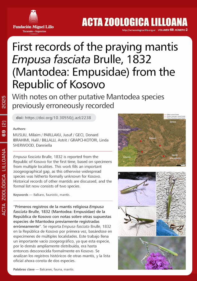 First records of the praying mantis Empusa fasciata Brulle, 1832 (Mantodea: Empusidae) from the Republic of Kosovo with notes on other putative Mantodea species previously erroneously recorded