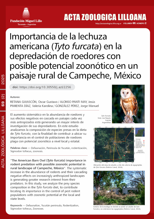 Importancia de la lechuza americana (Tyto furcata) en la depredación de roedores con posible potencial zoonótico en un paisaje rural de Campeche, México