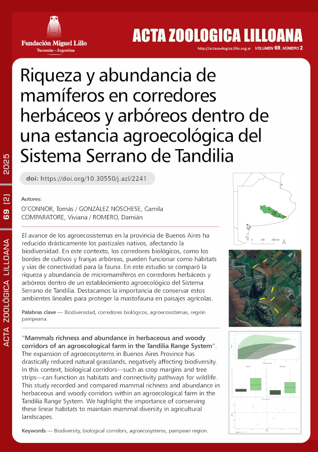 Riqueza y abundancia de mamíferos en corredores herbáceos y arbóreos dentro de una estancia agroecológica del Sistema Serrano de Tandilia
