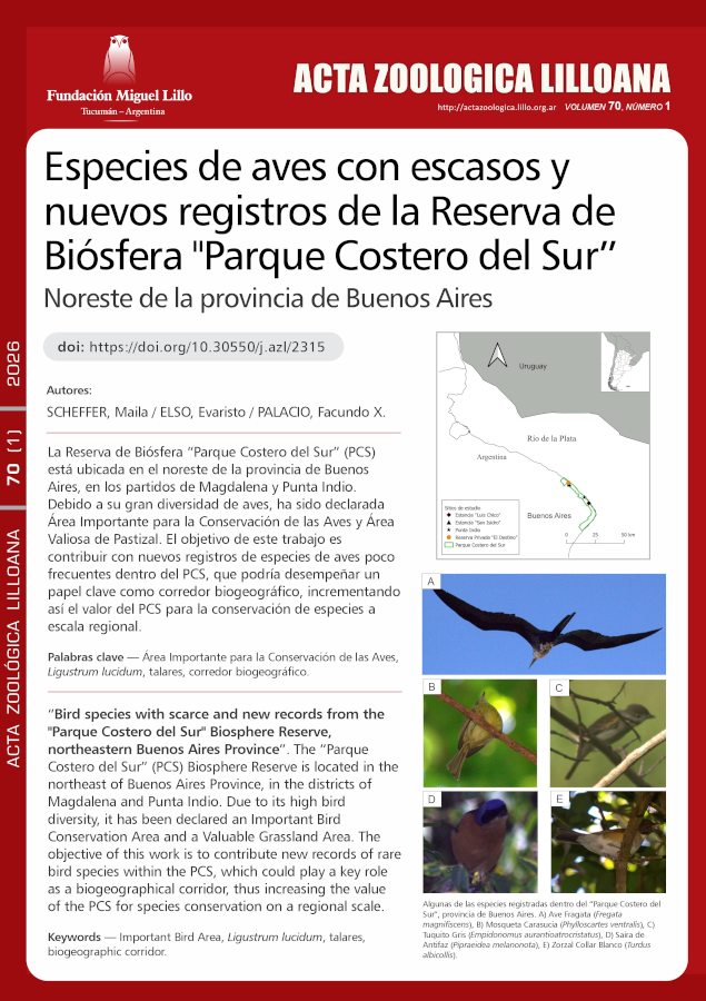 Especies de aves con escasos y nuevos registros de la Reserva de Biósfera “Parque Costero del Sur”, noreste de la provincia de Buenos Aires