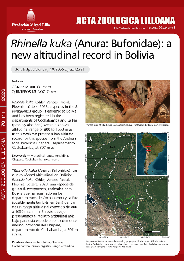 Rhinella kuka (Anura: Bufonidae): un nuevo récord altitudinal en Bolivia