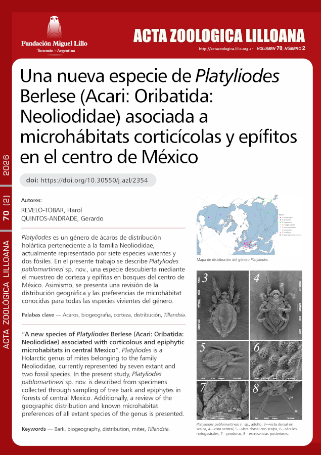 Una nueva especie de Platyliodes Berlese (Acari: Oribatida: Neoliodidae) asociada a microhábitats corticícolas y epífitos en el centro de México