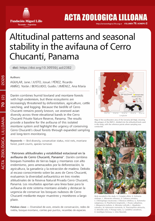 Patrones altitudinales y estabilidad estacional en la avifauna de Cerro Chucantí, Panamá