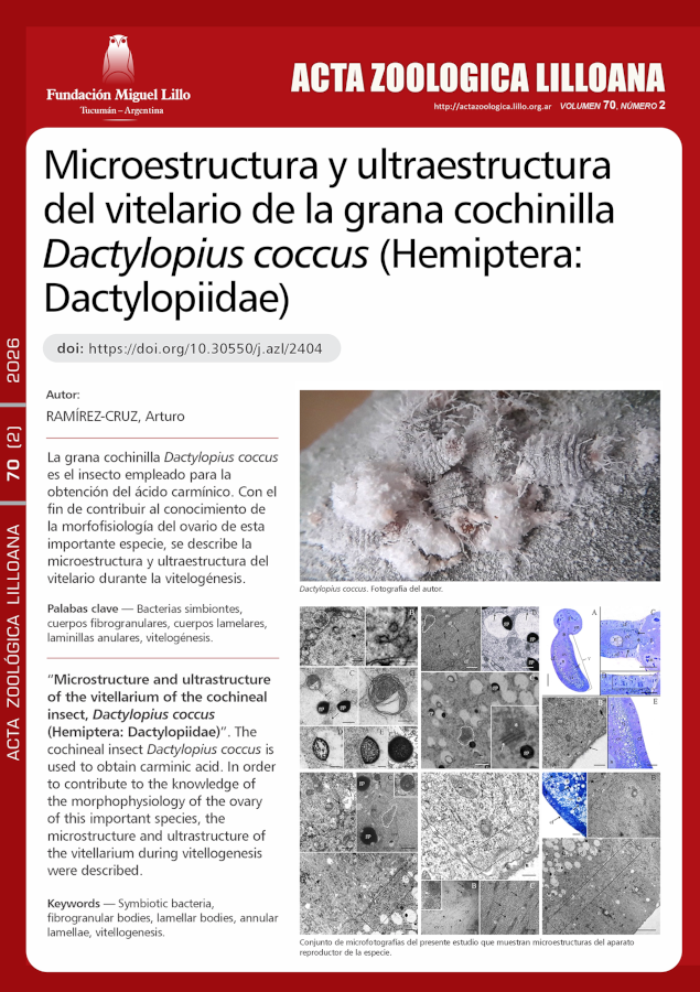 Microestructura y ultraestructura del vitelario de la grana cochinilla Dactylopius coccus (Hemiptera: Dactylopiidae)