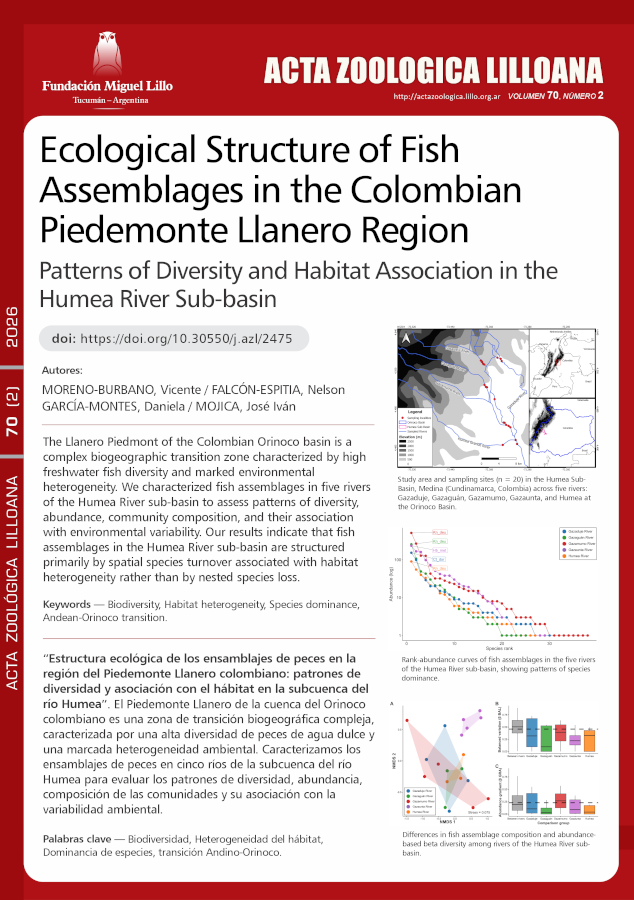 Estructura ecológica de los ensamblajes de peces en la región del Piedemonte Llanero colombiano: patrones de diversidad y asociación con el hábitat en la subcuenca del río Humea