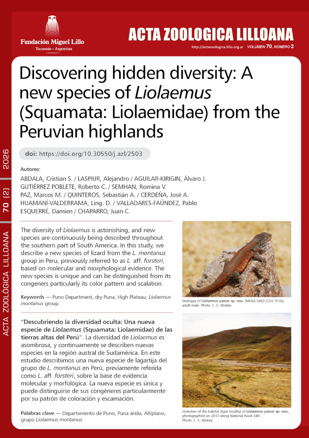 Descubriendo la diversidad oculta: Una nueva especie de Liolaemus (Squamata: Liolaemidae) de las tierras altas del Perú
