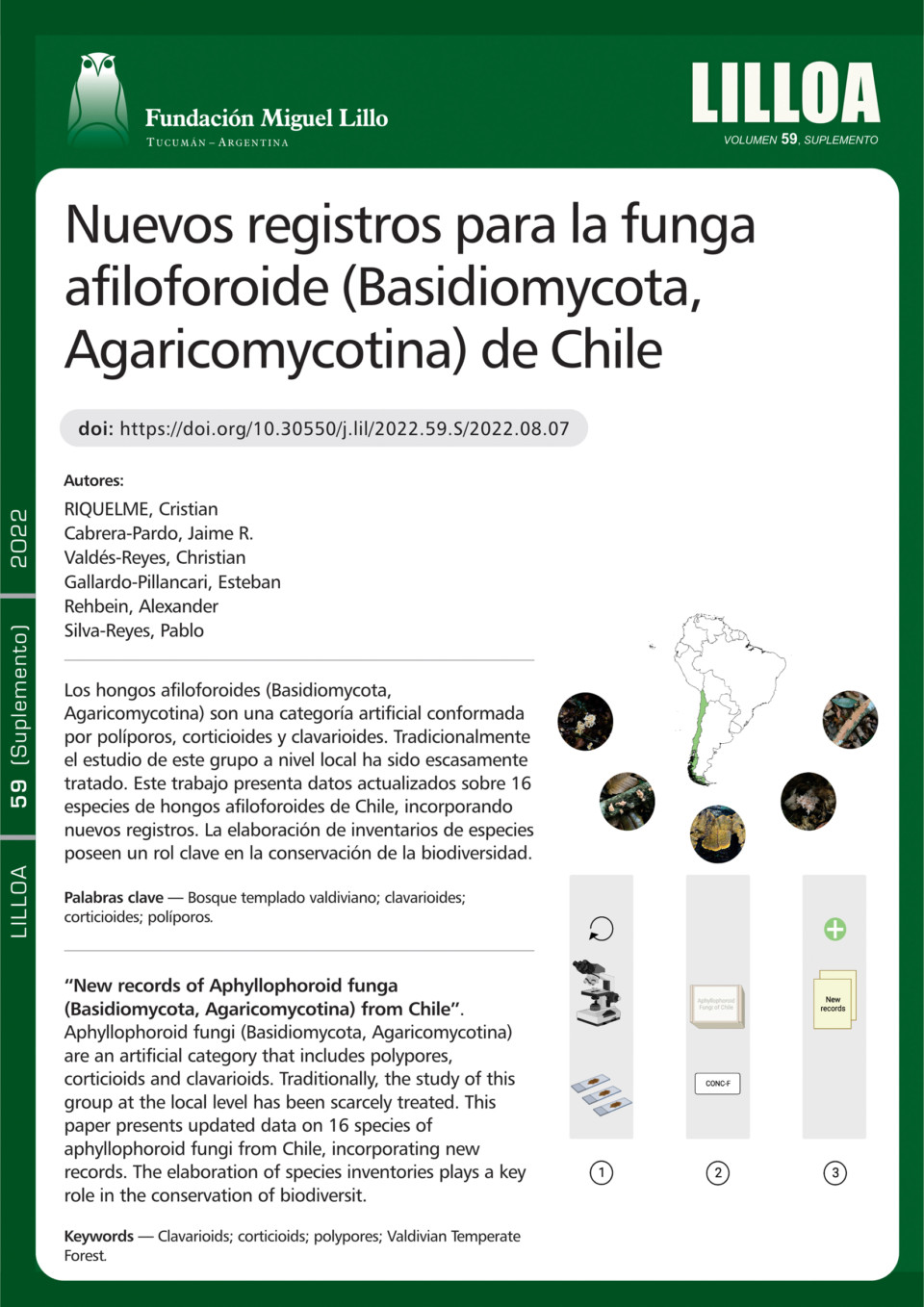 Nuevos registros para la funga afiloforoide (Basidiomycota, Agaricomycotina) de Chile