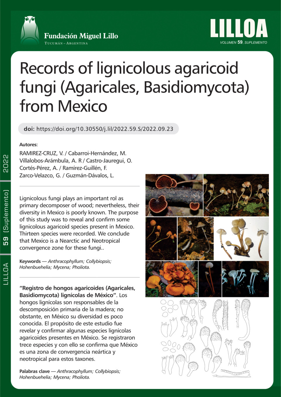 Registro de hongos agaricoides (Agaricales, Basidiomycota) lignícolas de México
