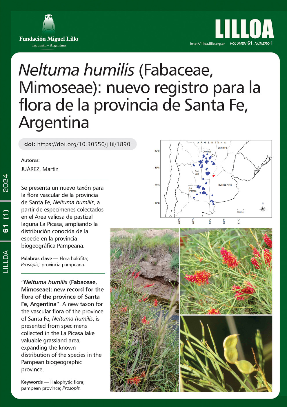 Neltuma humilis (Fabaceae, Mimoseae): nuevo registro para la flora de la provincia de Santa Fe