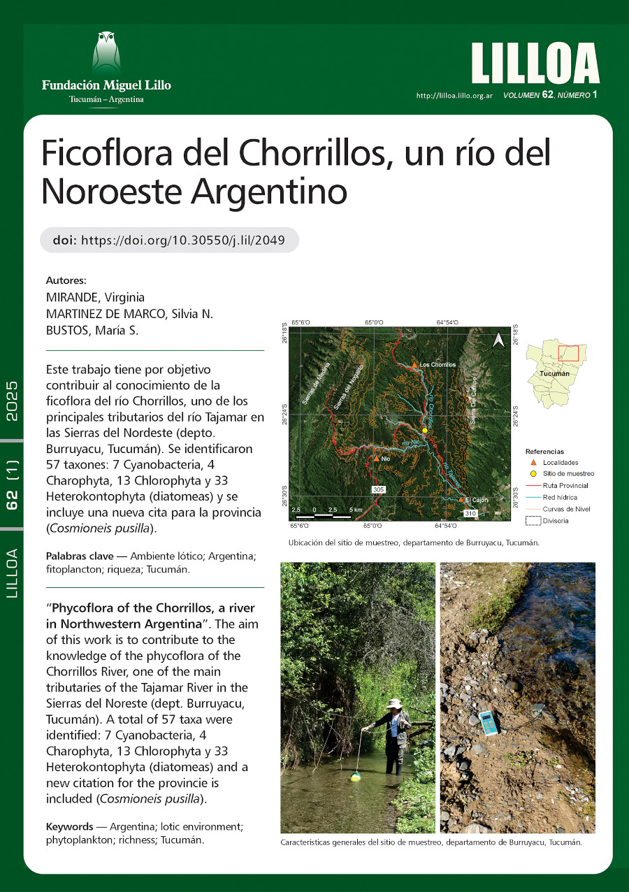 Ficoflora del Chorrillos, un río del Noroeste Argentino