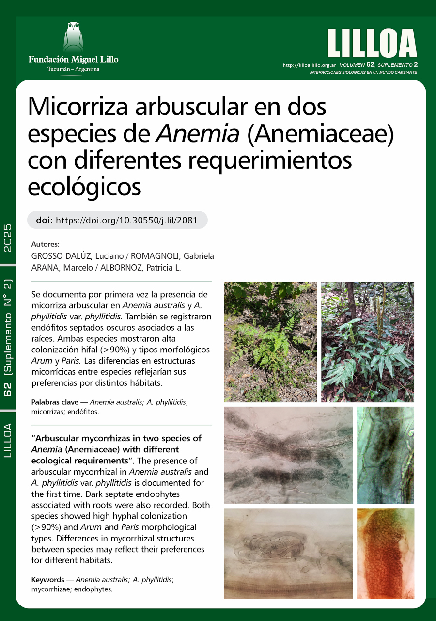 Micorriza arbuscular en dos especies de Anemia (Anemiaceae) con diferentes requerimientos ecológicos