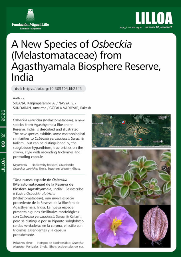 Una nueva especie de Osbeckia (Melastomataceae) de la Reserva de Biosfera Agasthyamala, India