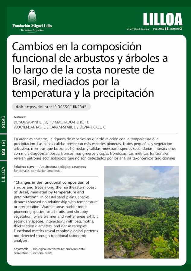 Cambios en la composición funcional de arbustos y árboles a lo largo de la costa noreste de Brasil, mediados por la temperatura y la precipitación