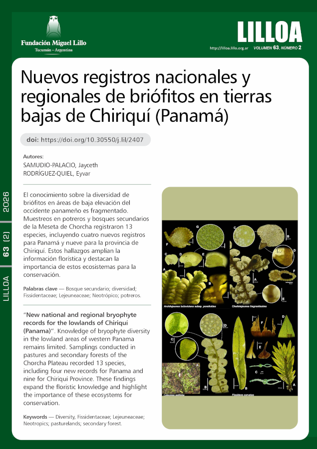 Nuevos registros nacionales y regionales de briófitos en tierras bajas de Chiriquí (Panamá)