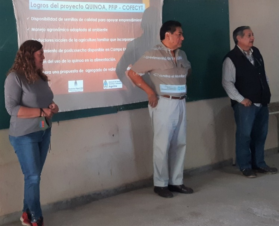 La FML y el INTA-Famaillá durante las jornadas sobre quínoa en Amaicha del Valle.